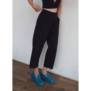 Kaarem Sua Tapered Trouser Pocket Crepe Pants Crop Zip Sz Small 28X21 Business